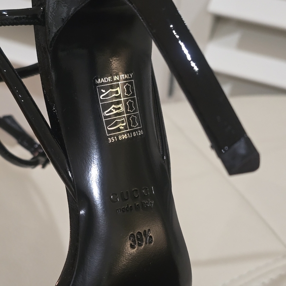 *NEW* Gucci Patent Leather Sandal Heels - Picture 11 of 14